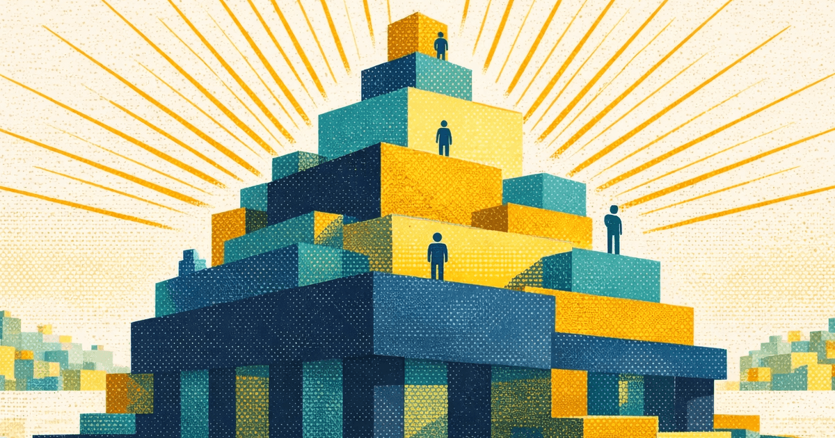 LIC term insurance guide - risograph illustration of monumental institutional structure with pillars