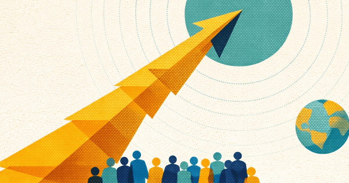 Tata AIA term insurance guide - risograph illustration of rising arrow reaching a target circle